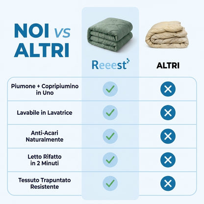 Reeest DormiPuro® — Il Piumone Che Lavi Come un Lenzuolo